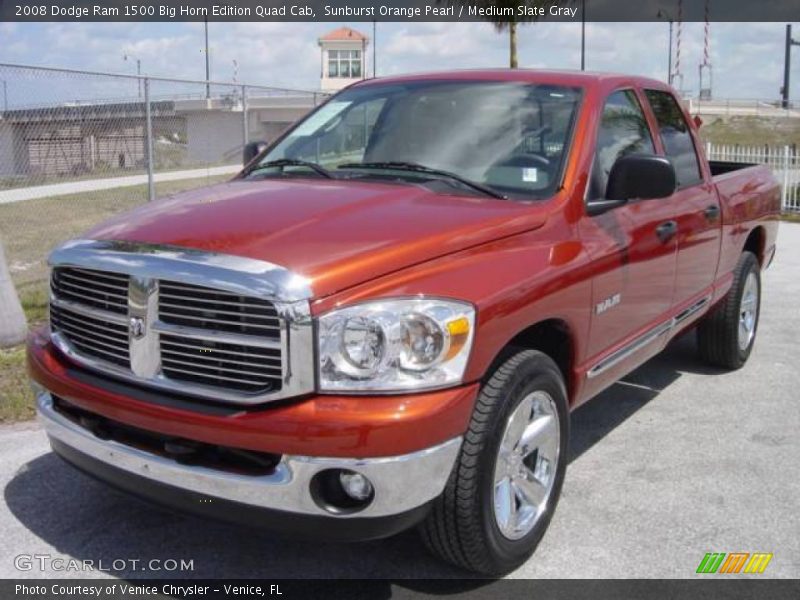 Sunburst Orange Pearl / Medium Slate Gray 2008 Dodge Ram 1500 Big Horn Edition Quad Cab