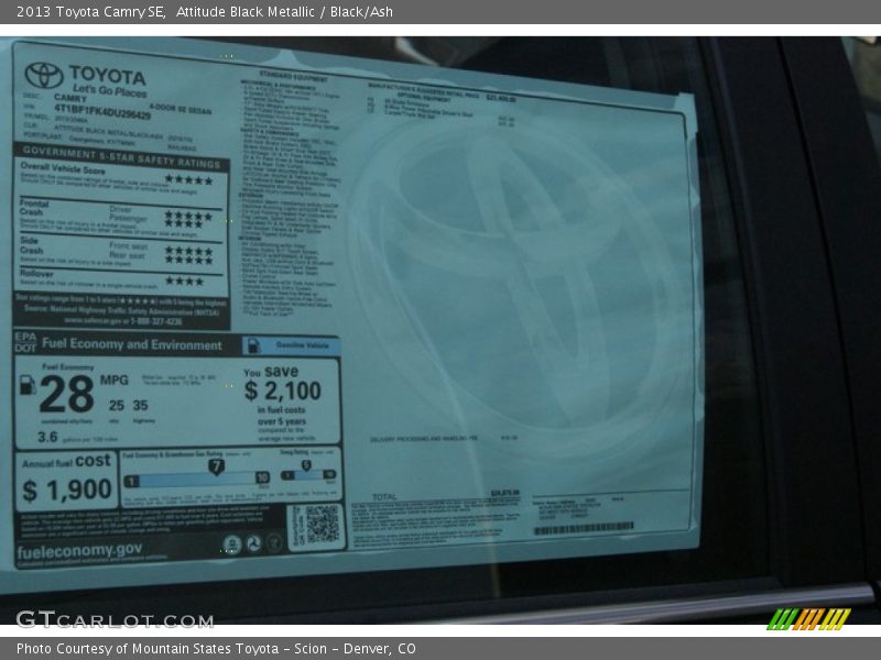 Attitude Black Metallic / Black/Ash 2013 Toyota Camry SE