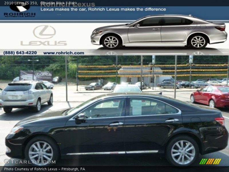 Obsidian Black / Black 2010 Lexus ES 350