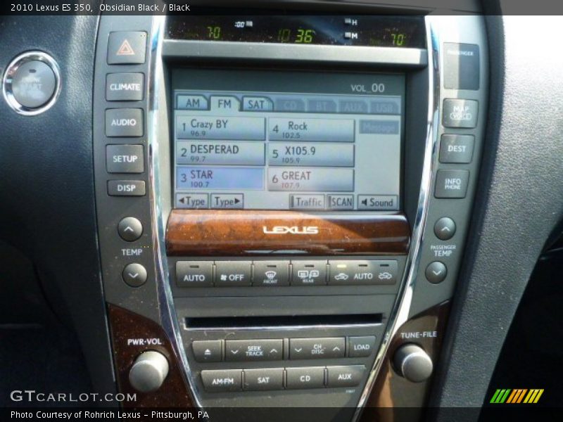 Obsidian Black / Black 2010 Lexus ES 350