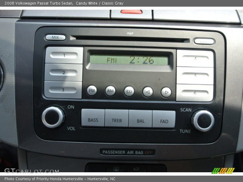 Candy White / Classic Gray 2008 Volkswagen Passat Turbo Sedan