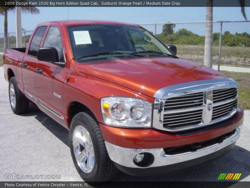 Sunburst Orange Pearl / Medium Slate Gray 2008 Dodge Ram 1500 Big Horn Edition Quad Cab