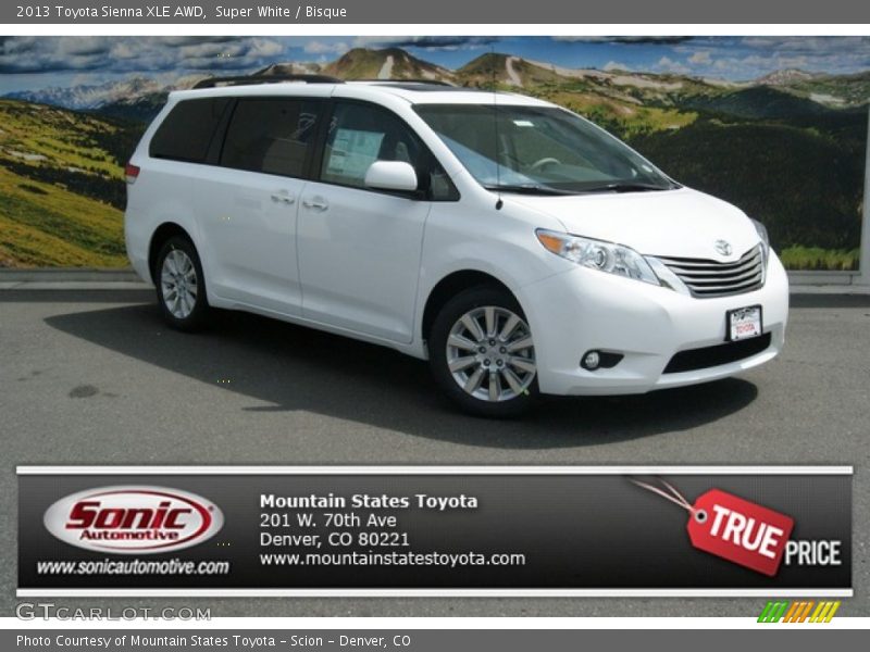 Super White / Bisque 2013 Toyota Sienna XLE AWD