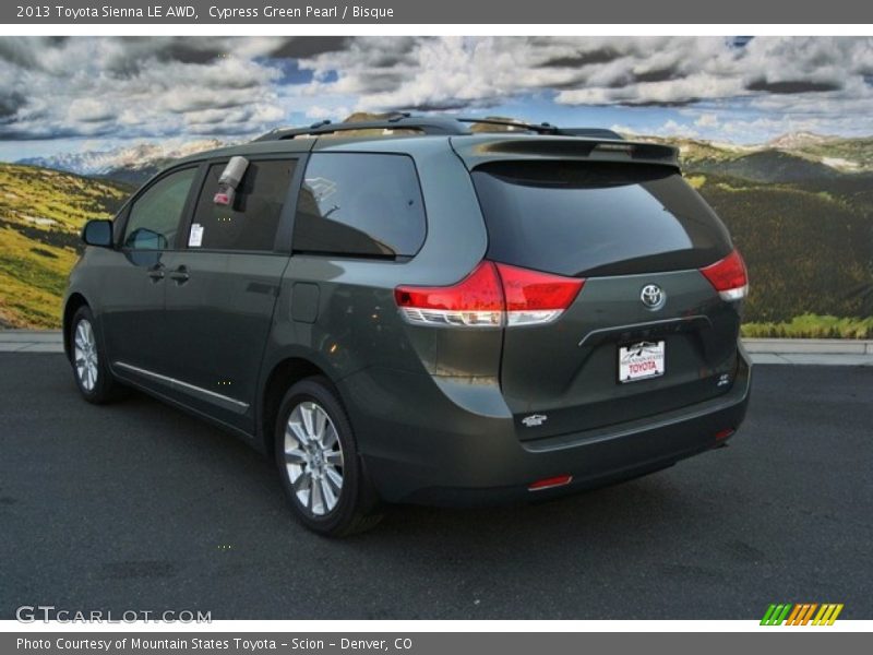 Cypress Green Pearl / Bisque 2013 Toyota Sienna LE AWD