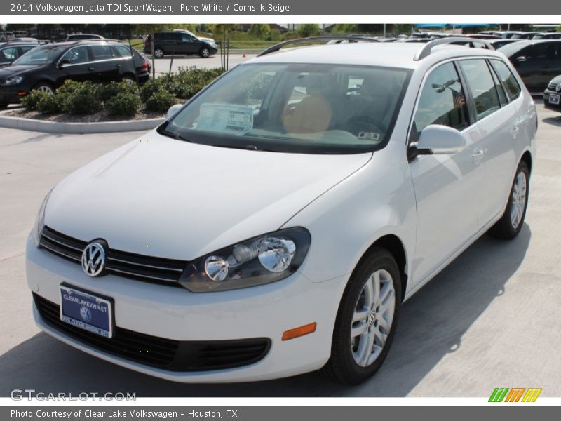 Pure White / Cornsilk Beige 2014 Volkswagen Jetta TDI SportWagen