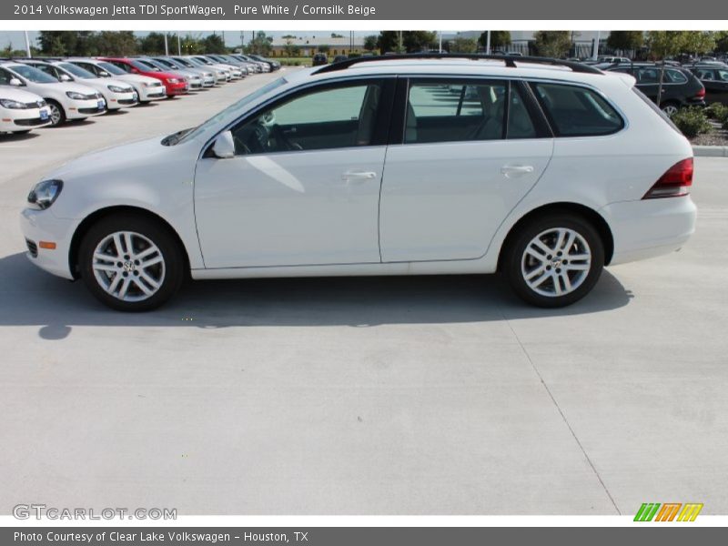 Pure White / Cornsilk Beige 2014 Volkswagen Jetta TDI SportWagen