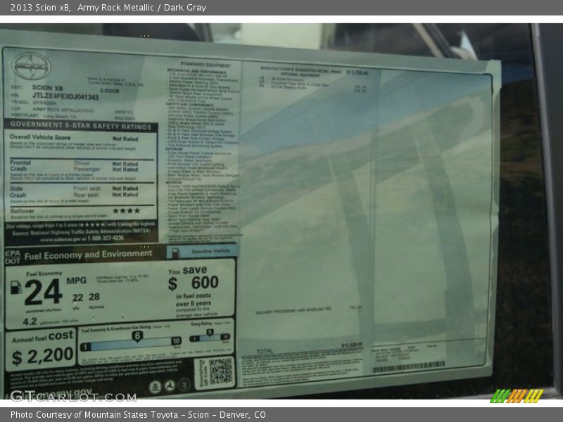 Army Rock Metallic / Dark Gray 2013 Scion xB
