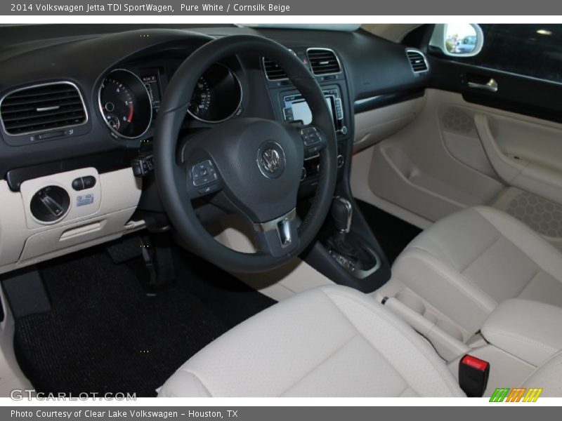 Pure White / Cornsilk Beige 2014 Volkswagen Jetta TDI SportWagen