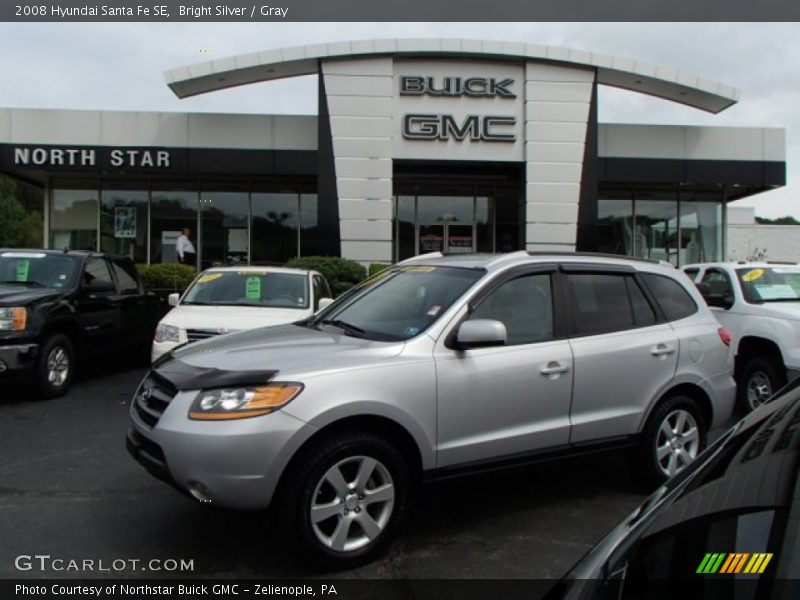 Bright Silver / Gray 2008 Hyundai Santa Fe SE