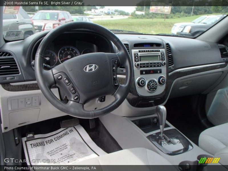 Bright Silver / Gray 2008 Hyundai Santa Fe SE