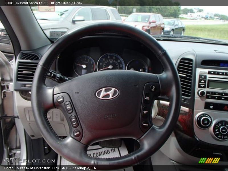 Bright Silver / Gray 2008 Hyundai Santa Fe SE