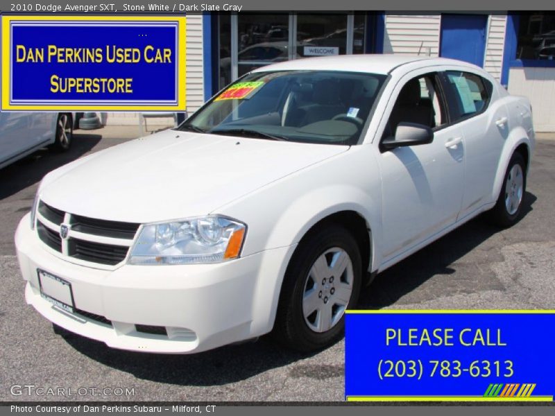Stone White / Dark Slate Gray 2010 Dodge Avenger SXT