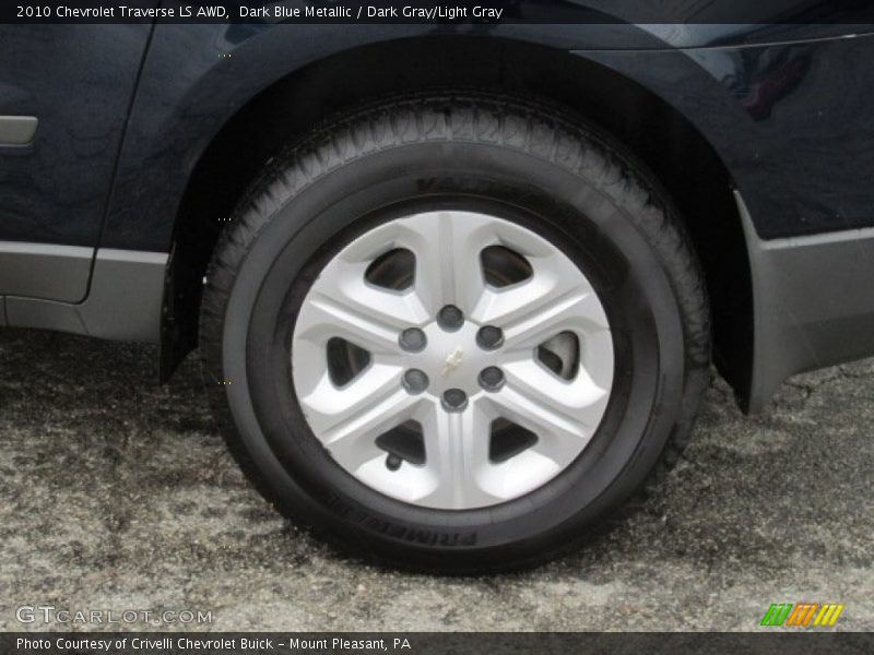 Dark Blue Metallic / Dark Gray/Light Gray 2010 Chevrolet Traverse LS AWD