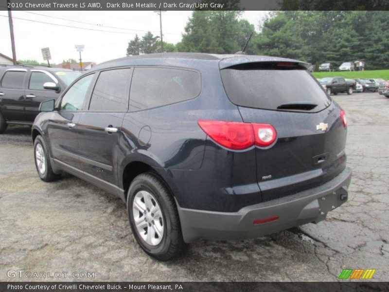 Dark Blue Metallic / Dark Gray/Light Gray 2010 Chevrolet Traverse LS AWD