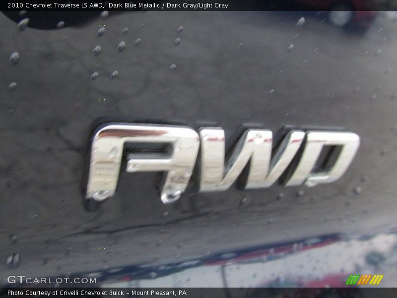 Dark Blue Metallic / Dark Gray/Light Gray 2010 Chevrolet Traverse LS AWD
