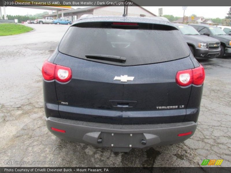 Dark Blue Metallic / Dark Gray/Light Gray 2010 Chevrolet Traverse LS AWD