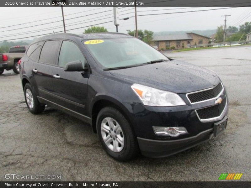 Dark Blue Metallic / Dark Gray/Light Gray 2010 Chevrolet Traverse LS AWD