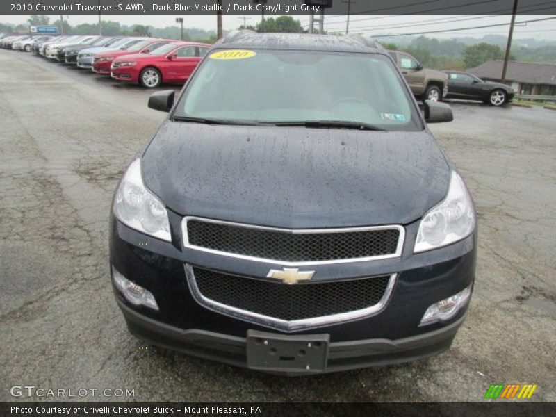 Dark Blue Metallic / Dark Gray/Light Gray 2010 Chevrolet Traverse LS AWD