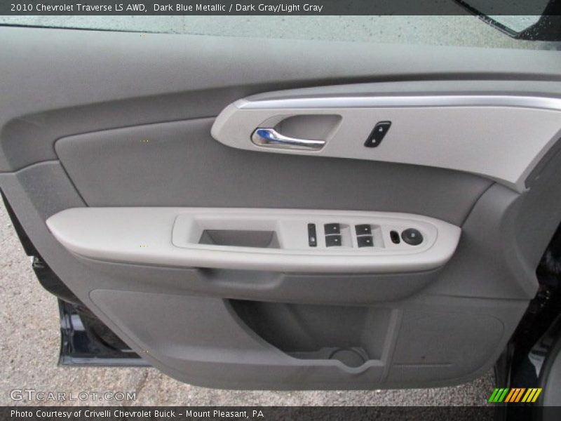 Dark Blue Metallic / Dark Gray/Light Gray 2010 Chevrolet Traverse LS AWD