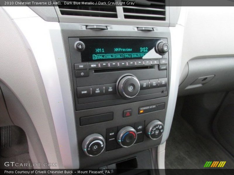 Dark Blue Metallic / Dark Gray/Light Gray 2010 Chevrolet Traverse LS AWD