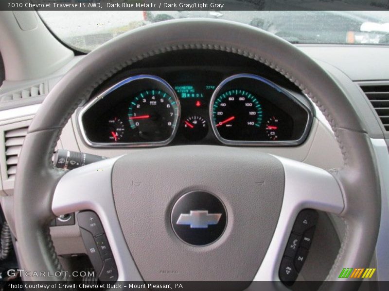 Dark Blue Metallic / Dark Gray/Light Gray 2010 Chevrolet Traverse LS AWD