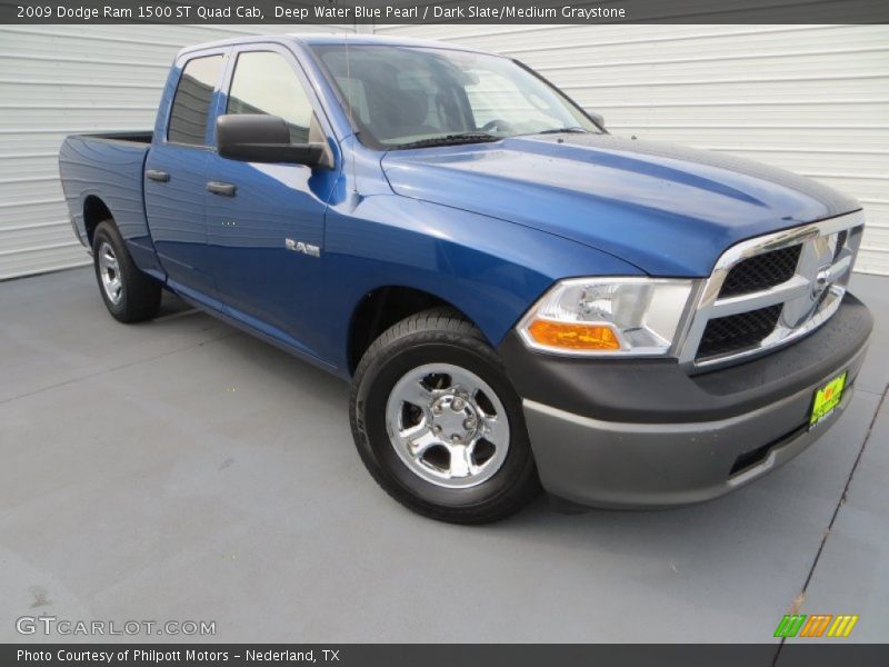 Deep Water Blue Pearl / Dark Slate/Medium Graystone 2009 Dodge Ram 1500 ST Quad Cab