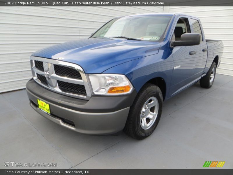 Deep Water Blue Pearl / Dark Slate/Medium Graystone 2009 Dodge Ram 1500 ST Quad Cab