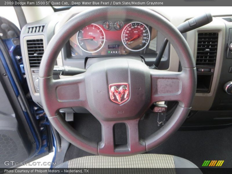 Deep Water Blue Pearl / Dark Slate/Medium Graystone 2009 Dodge Ram 1500 ST Quad Cab