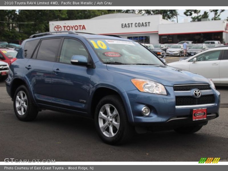 Pacific Blue Metallic / Ash Gray 2010 Toyota RAV4 Limited 4WD