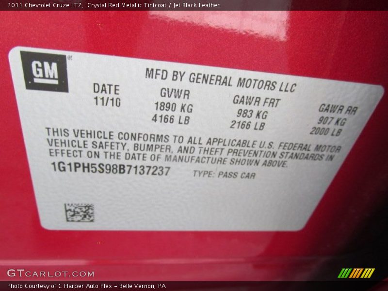 Crystal Red Metallic Tintcoat / Jet Black Leather 2011 Chevrolet Cruze LTZ