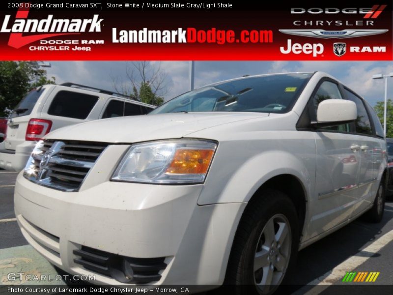 Stone White / Medium Slate Gray/Light Shale 2008 Dodge Grand Caravan SXT