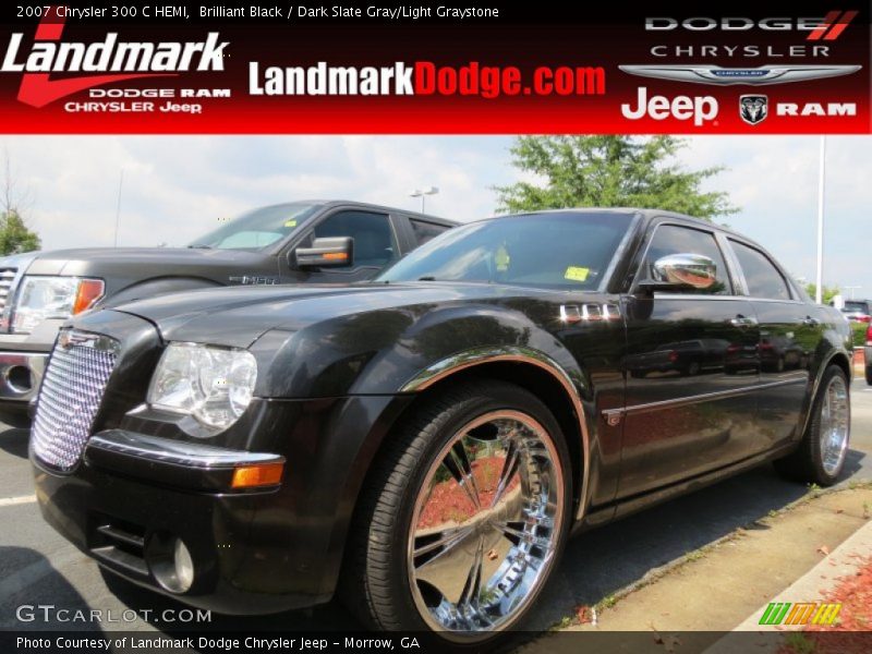 Brilliant Black / Dark Slate Gray/Light Graystone 2007 Chrysler 300 C HEMI