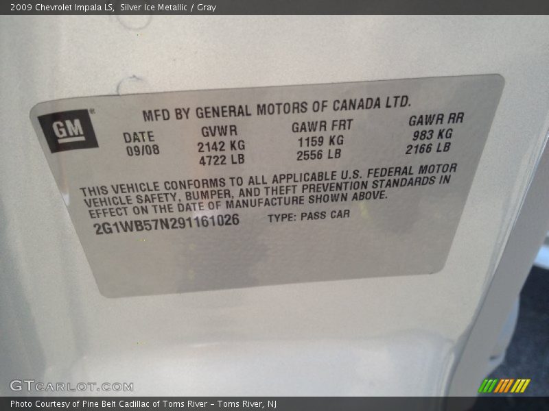 Silver Ice Metallic / Gray 2009 Chevrolet Impala LS