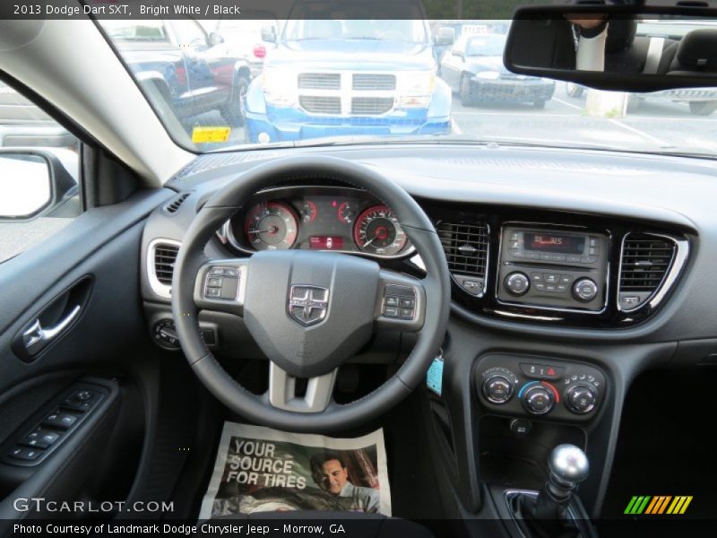 Bright White / Black 2013 Dodge Dart SXT