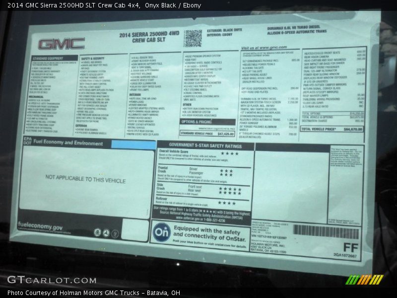  2014 Sierra 2500HD SLT Crew Cab 4x4 Window Sticker