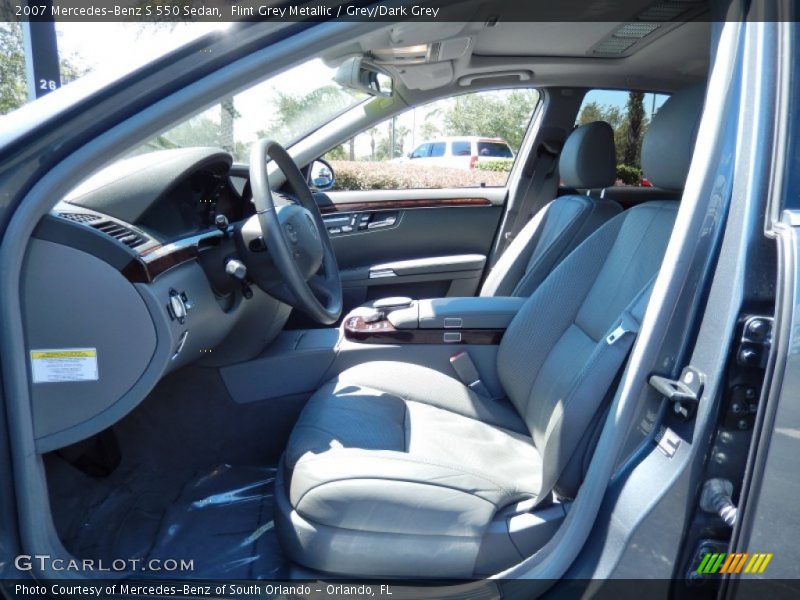 Flint Grey Metallic / Grey/Dark Grey 2007 Mercedes-Benz S 550 Sedan