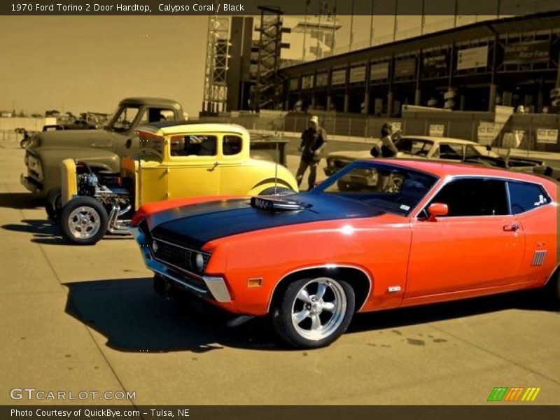 Calypso Coral / Black 1970 Ford Torino 2 Door Hardtop