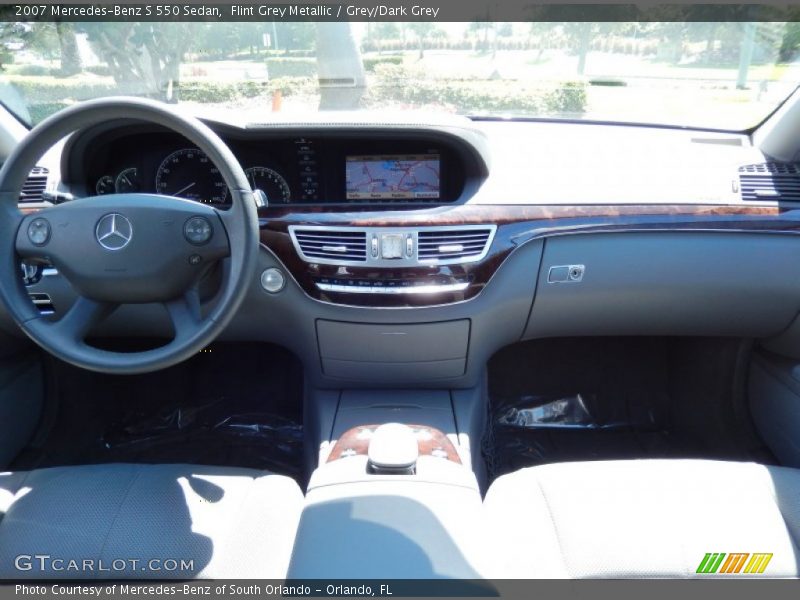 Flint Grey Metallic / Grey/Dark Grey 2007 Mercedes-Benz S 550 Sedan