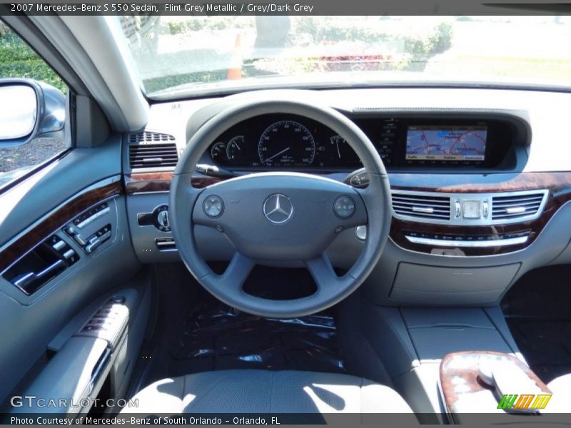Flint Grey Metallic / Grey/Dark Grey 2007 Mercedes-Benz S 550 Sedan