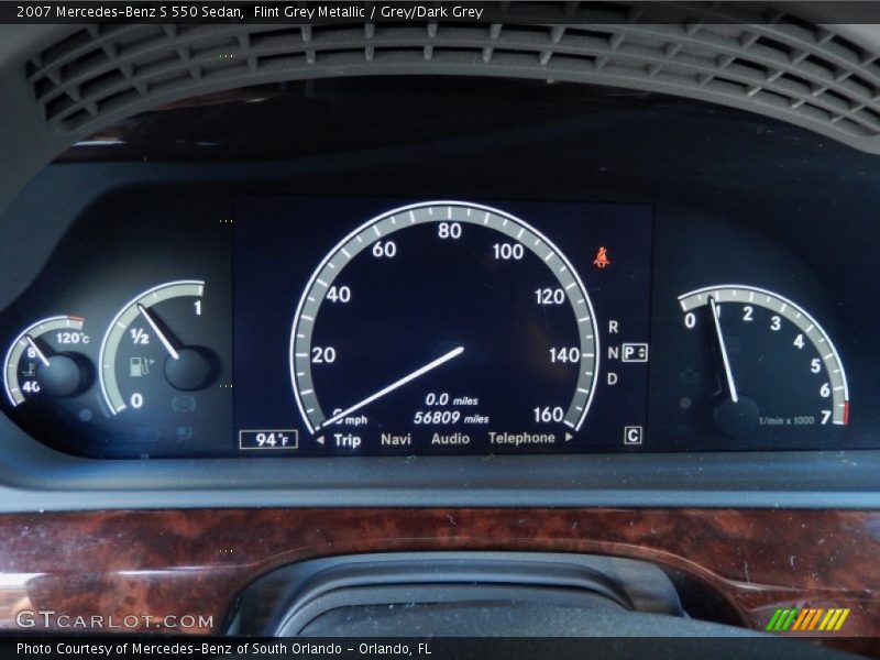 Flint Grey Metallic / Grey/Dark Grey 2007 Mercedes-Benz S 550 Sedan