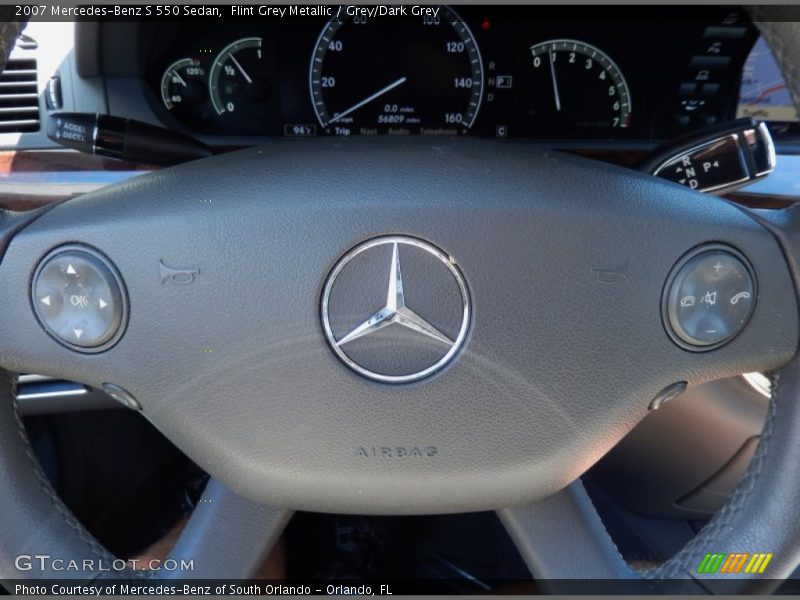 Flint Grey Metallic / Grey/Dark Grey 2007 Mercedes-Benz S 550 Sedan