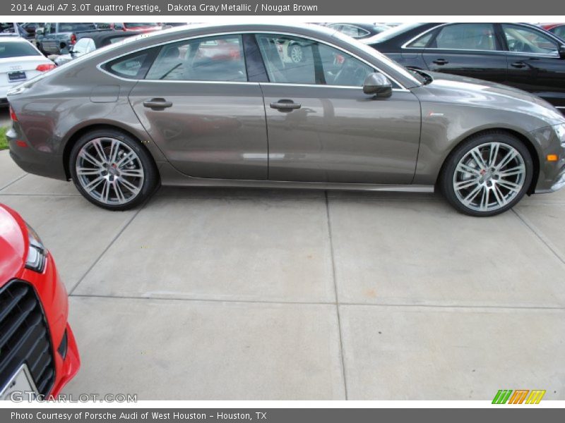 Dakota Gray Metallic / Nougat Brown 2014 Audi A7 3.0T quattro Prestige