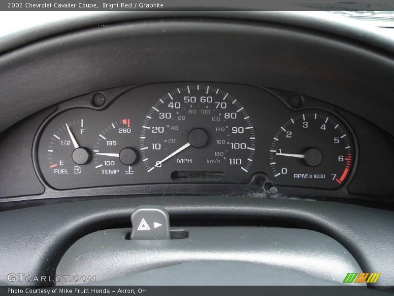 Bright Red / Graphite 2002 Chevrolet Cavalier Coupe
