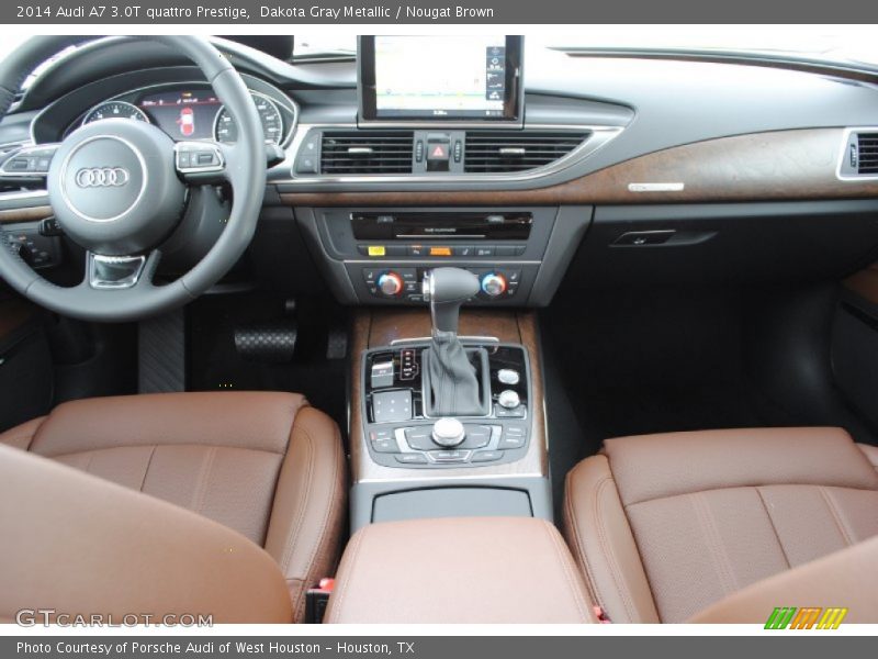 Dakota Gray Metallic / Nougat Brown 2014 Audi A7 3.0T quattro Prestige