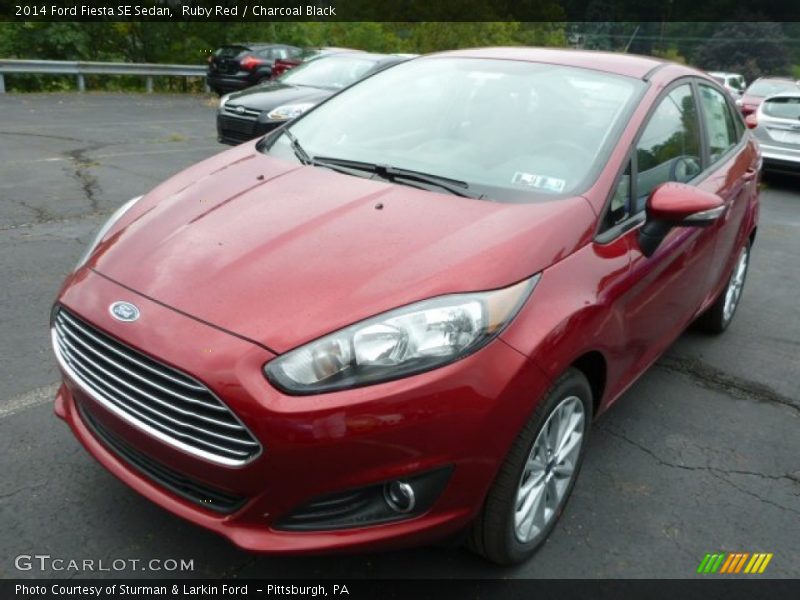 Ruby Red / Charcoal Black 2014 Ford Fiesta SE Sedan