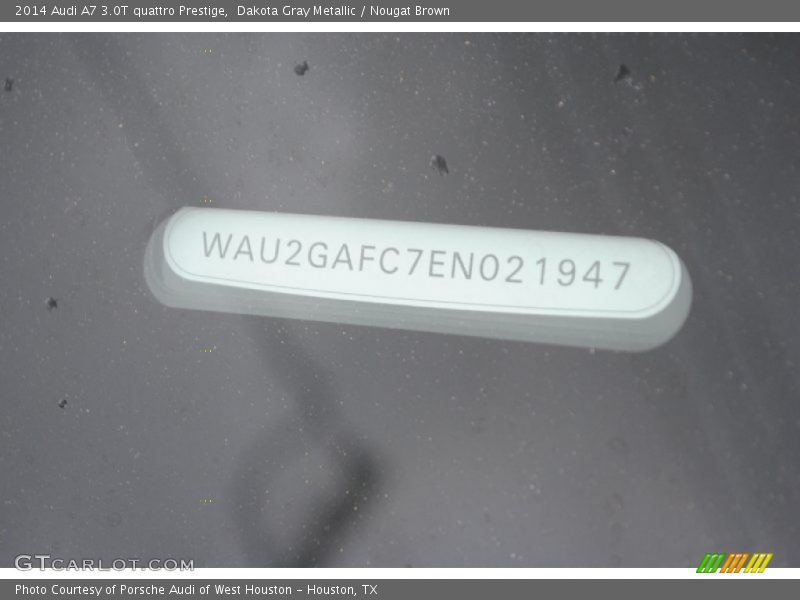 Dakota Gray Metallic / Nougat Brown 2014 Audi A7 3.0T quattro Prestige
