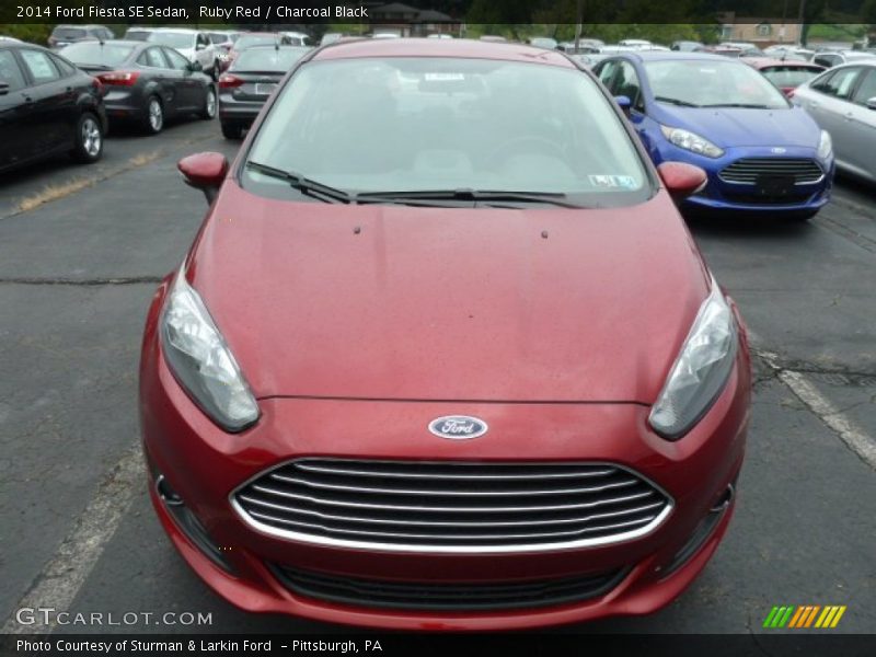 Ruby Red / Charcoal Black 2014 Ford Fiesta SE Sedan