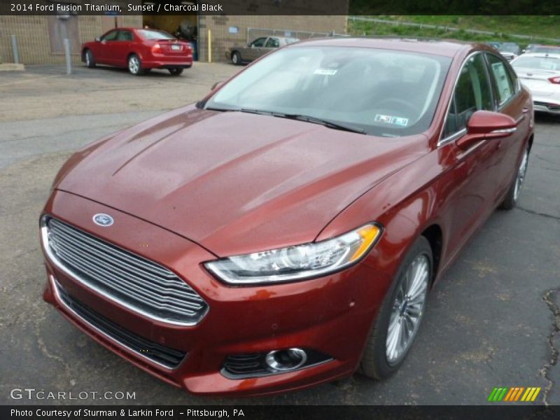 Sunset / Charcoal Black 2014 Ford Fusion Titanium