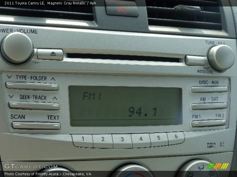 Magnetic Gray Metallic / Ash 2011 Toyota Camry LE