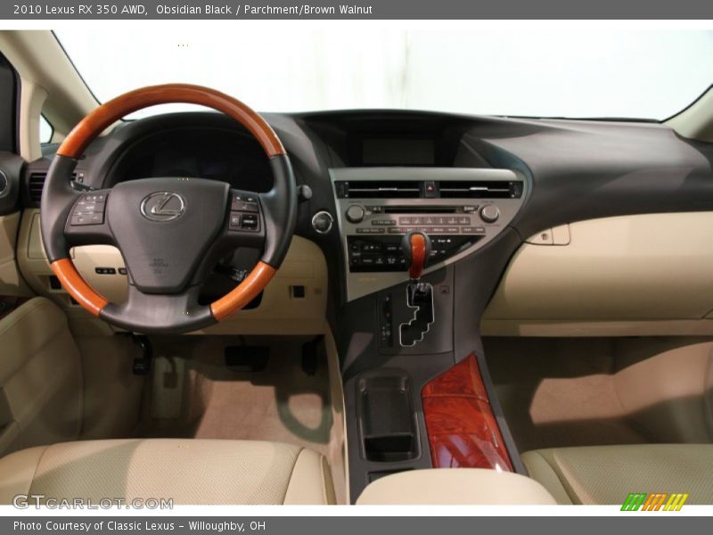 Obsidian Black / Parchment/Brown Walnut 2010 Lexus RX 350 AWD